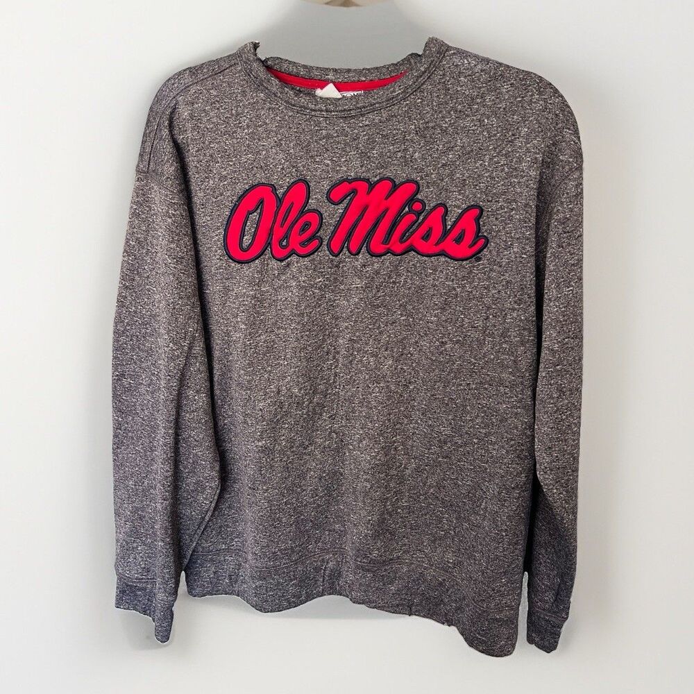 Vintage Ole Miss Rebels French Terry crewneck Fleece Sweatshirt Size Med Women's